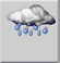 Moderate rain, Overcast