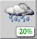 Saturday: Chance Light Rain